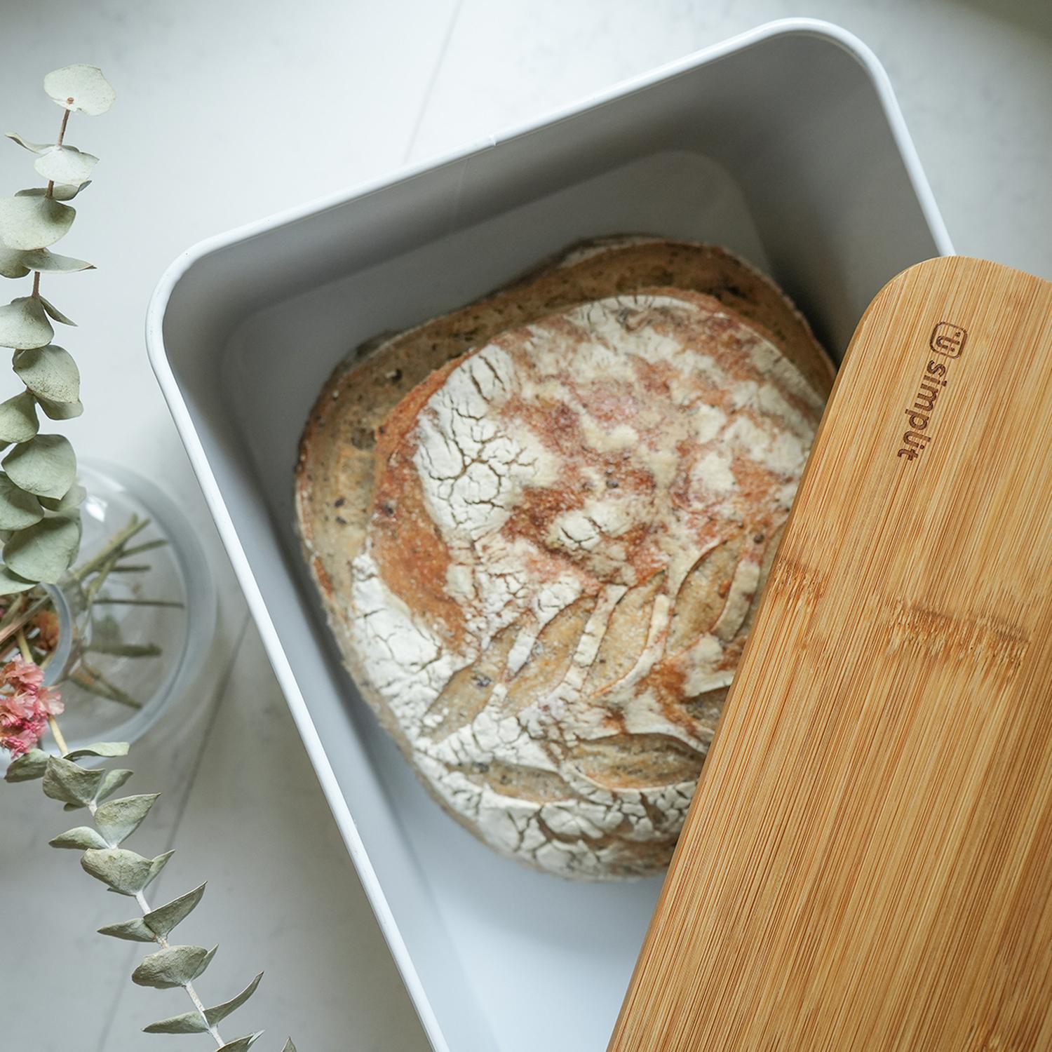 PANERA METÁLICA CON TAPA BAMBOO BLANCO SIMPLIT - 6