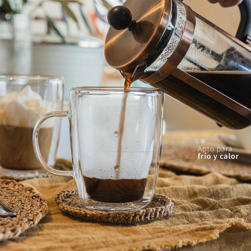 TAZA DE VIDRIO DOBLE PARED 350 ML SIMPLIT - 5