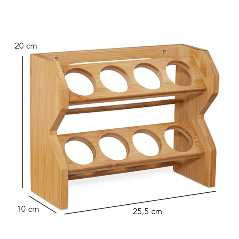 ESPECIERO CONDIMENTOS DE MADERA 8 FRASCOS VIDRIO SIMPLIT - 3