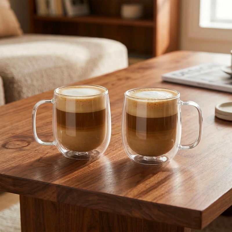 TAZA MUG DE VIDRIO DOBLE PARED 300 ML SIMPLIT - 6