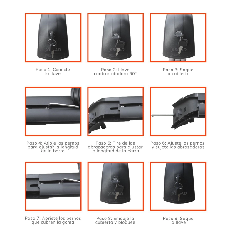 BARRAS PORTAEQUIPAJE R13 DE ALUMINIO PARA TECHO XROAD - 6