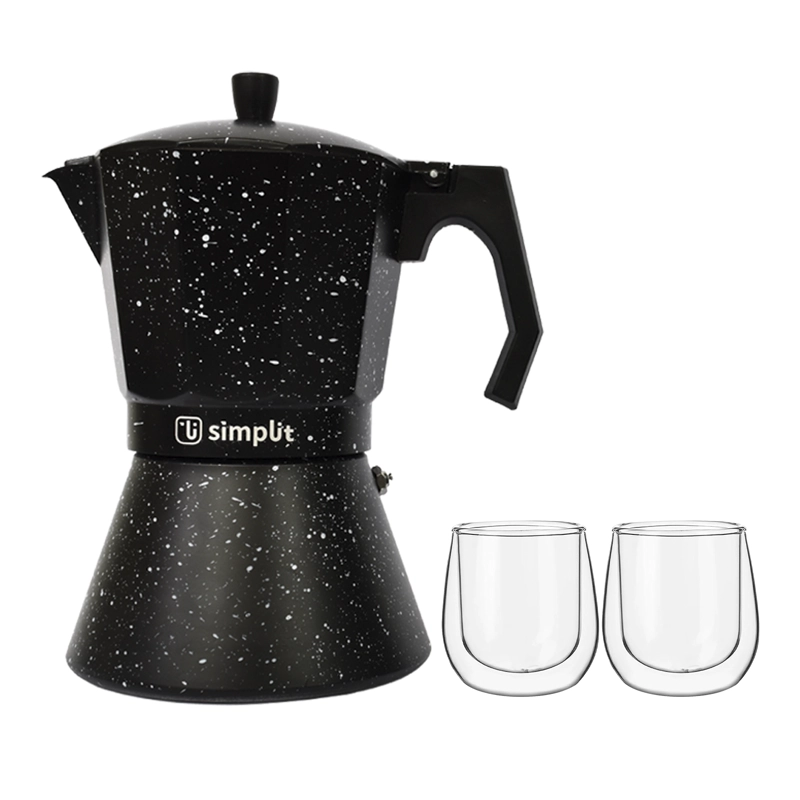 PACK CAFETERA ITALIANA 12 TAZAS + SET 2 TAZAS EXPRESO 80 ML - 1