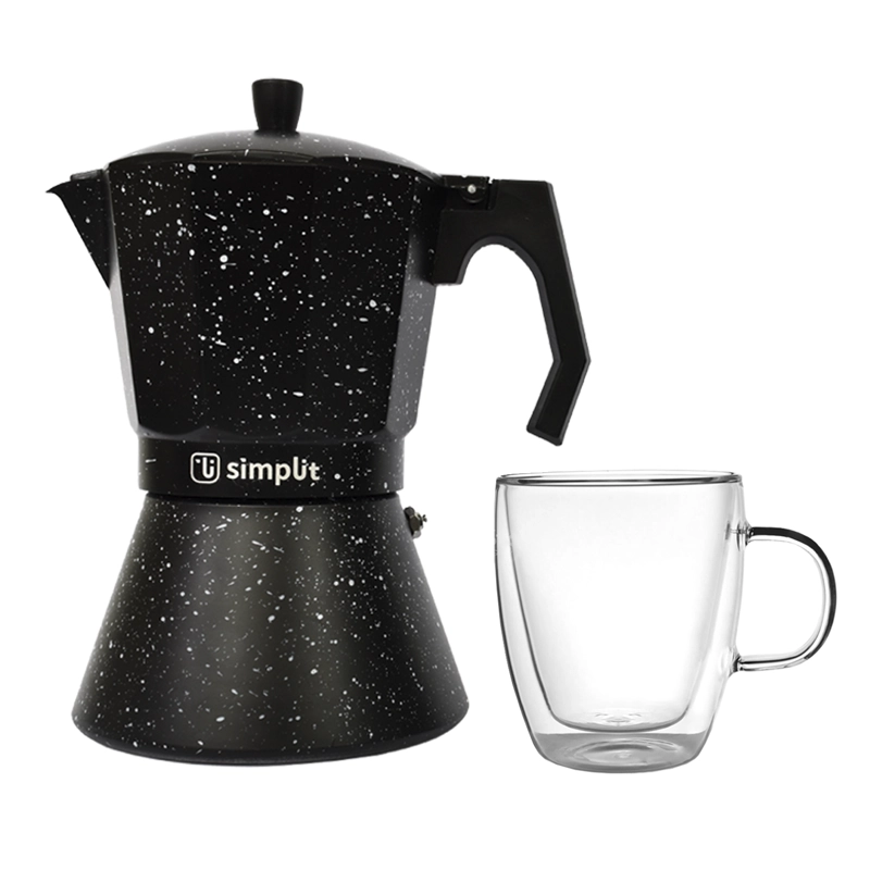PACK CAFETERA ITALIANA SIMPLIT 12 TAZAS + TAZA DOBLE PARED 350 ML - 1