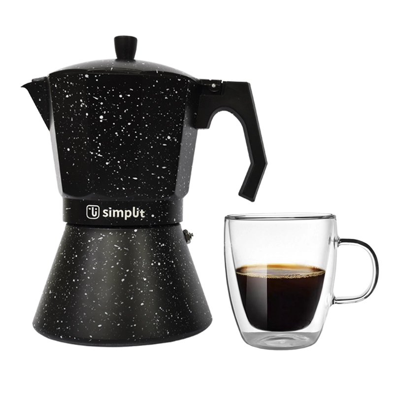 PACK CAFETERA ITALIANA SIMPLIT 12 TAZAS + TAZA DOBLE PARED 350 ML - 2