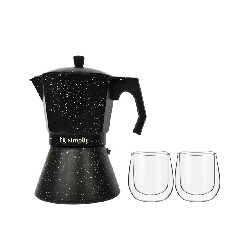PACK CAFETERA ITALIANA 4 TAZAS + SET 2 TAZAS EXPRESO 80 ML - 1