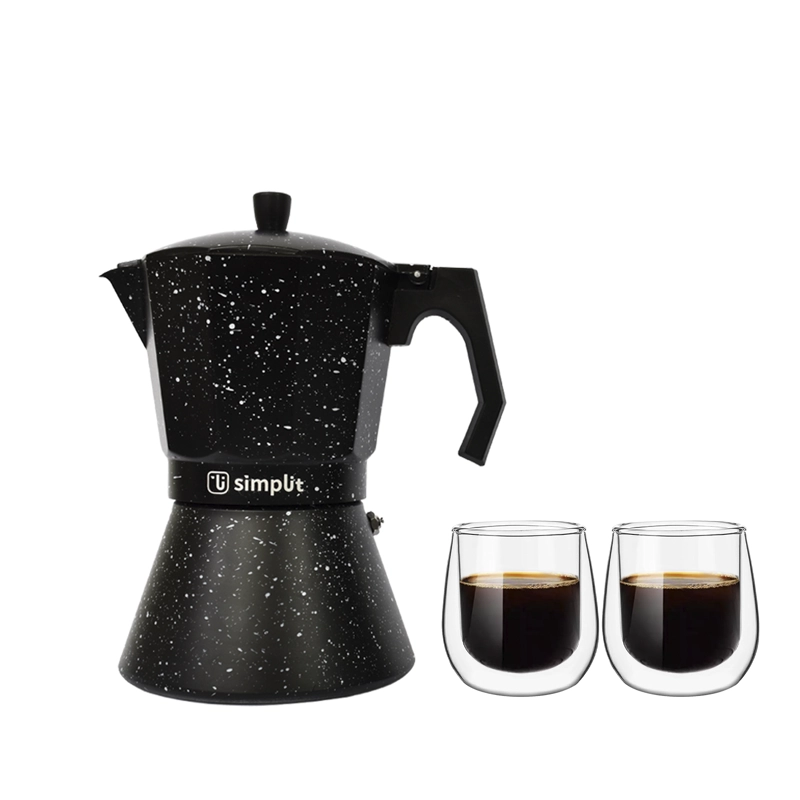 PACK CAFETERA ITALIANA 4 TAZAS + SET 2 TAZAS EXPRESO 80 ML - 2