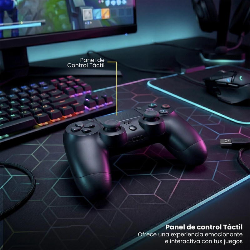 CONTROL LEVO JOYSTICK INALÁMBRICO DOBLE SHOCK P4 NEGRO - 6