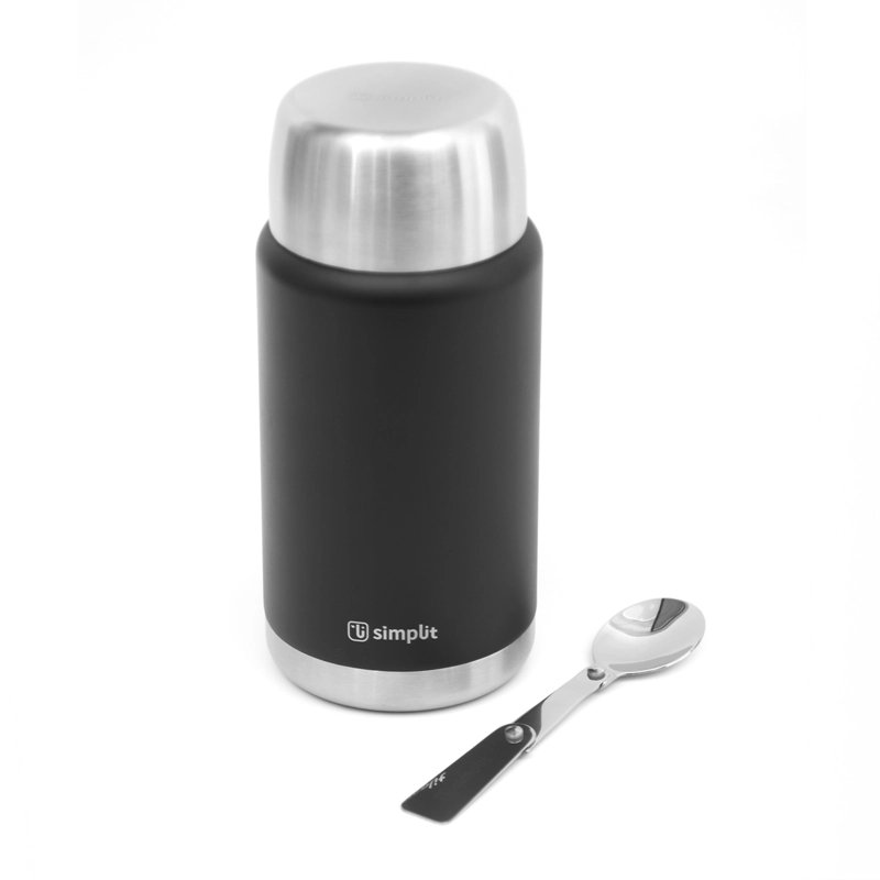 TERMO DE COMIDA INSULADO ACERO INOX 750 ML NEGRO SIMPLIT - 1