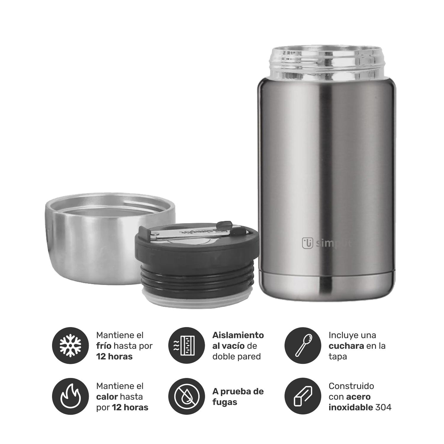 TERMO DE COMIDA INSULADO ACERO INOX 750 ML GRIS SIMPLIT - 3