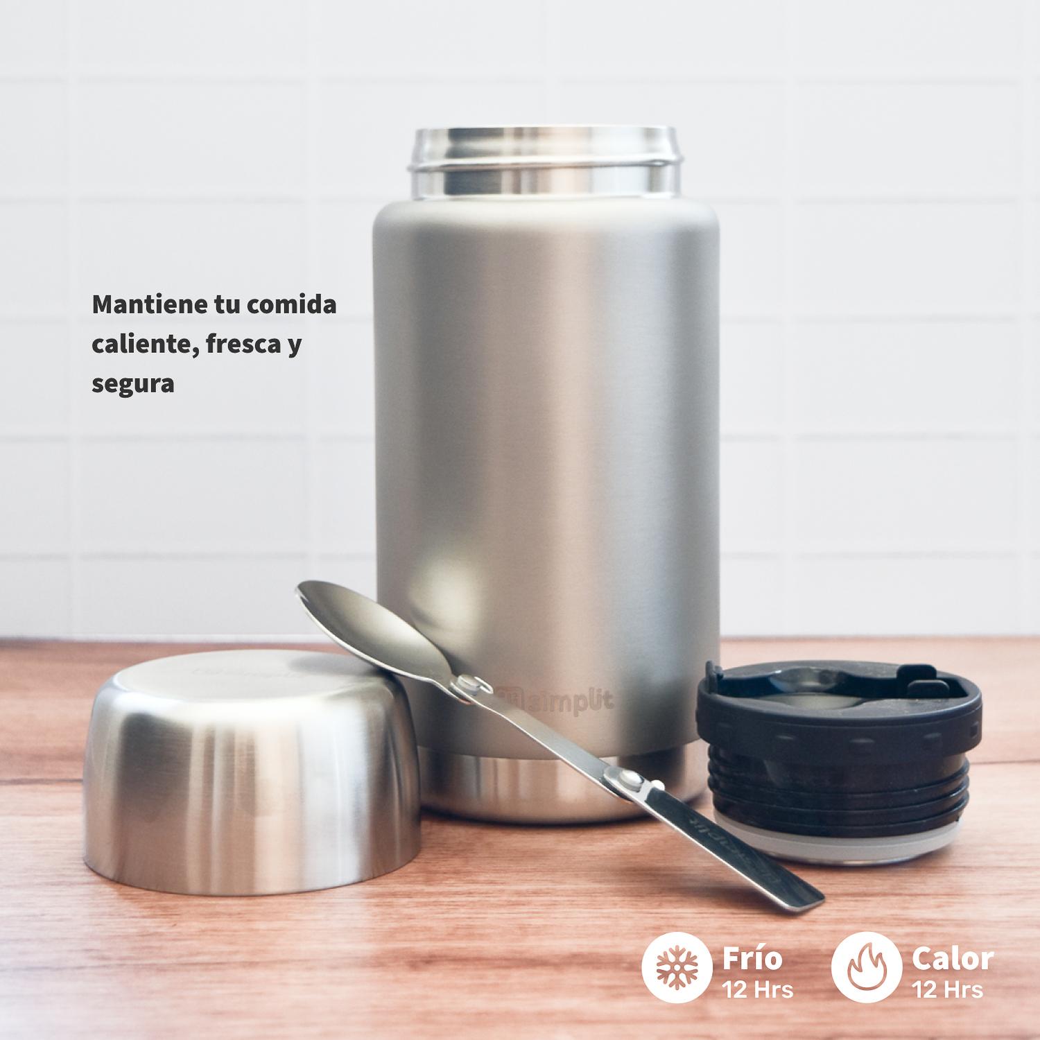 TERMO DE COMIDA INSULADO ACERO INOX 750 ML GRIS SIMPLIT - 4
