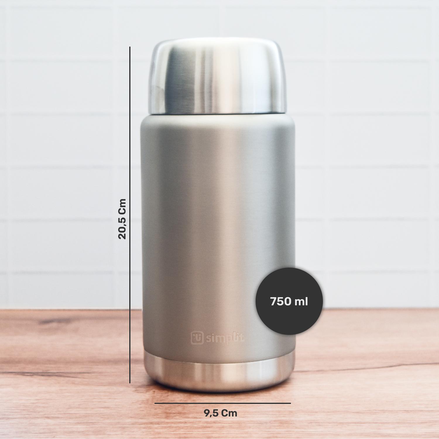 TERMO DE COMIDA INSULADO ACERO INOX 750 ML GRIS SIMPLIT - 5