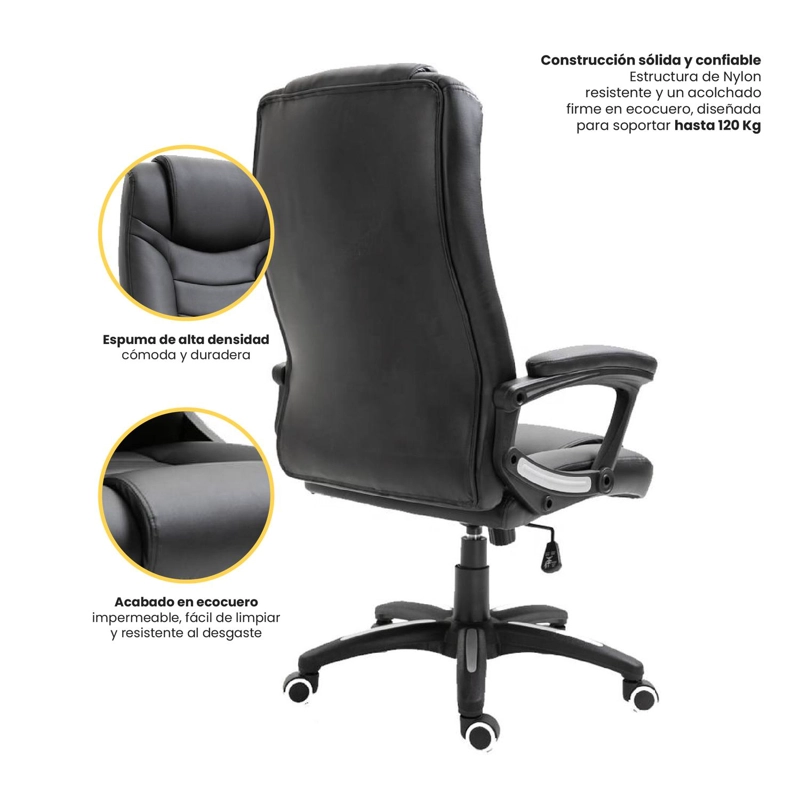 SILLA ESCRITORIO OFICINA EJECUTIVA RECLINABLE COMFORT LEVO - 5
