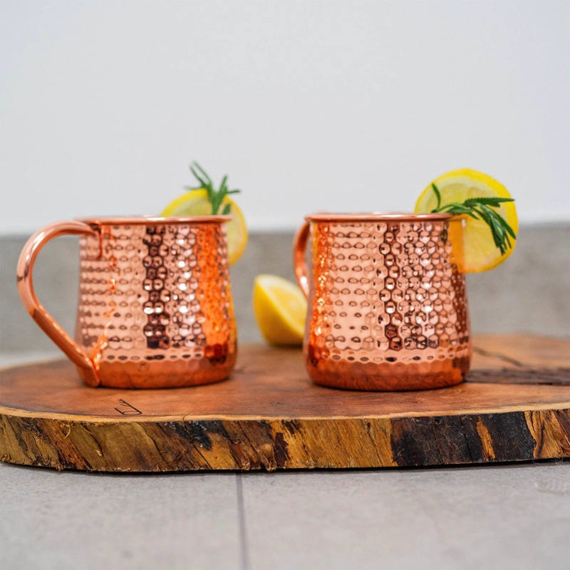 SET 2 VASOS COBRE MOSCOW MULE MOJITO BAR + BOMBILLA SIMPLIT - 2