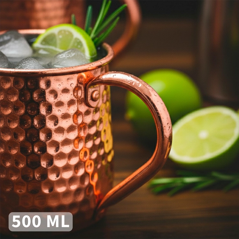 SET 2 VASOS COBRE MOSCOW MULE MOJITO BAR + BOMBILLA SIMPLIT - 3