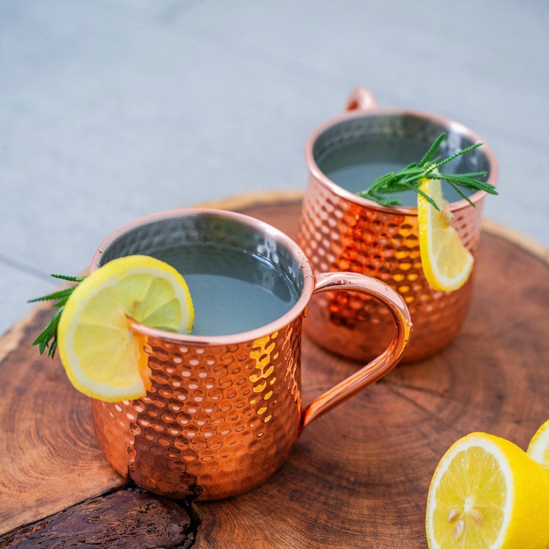 SET 2 VASOS COBRE MOSCOW MULE MOJITO BAR + BOMBILLA SIMPLIT - 7