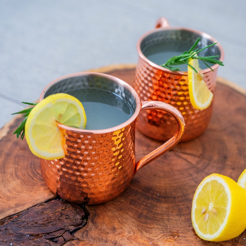 SET 2 VASOS COBRE MOSCOW MULE MOJITO BAR + BOMBILLA SIMPLIT - 8