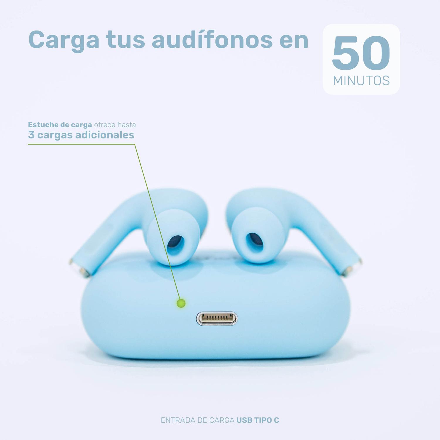 AUDÍFONOS LHOTSE RM7 PRO BLUETOOTH CELESTE - 5