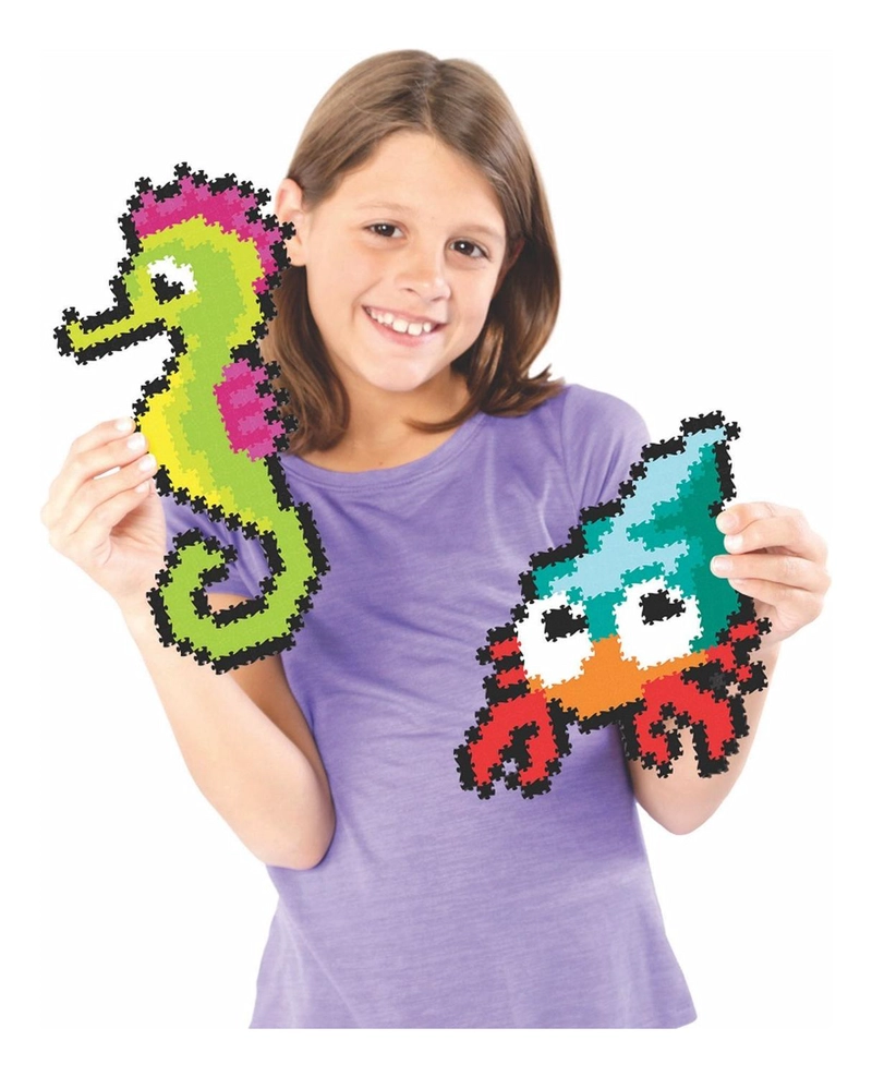 PUZZLE FATBRAIN TOYS MULTICOLOR JIXELZ 700 PC SET AMIGOS DEL MAR - 1