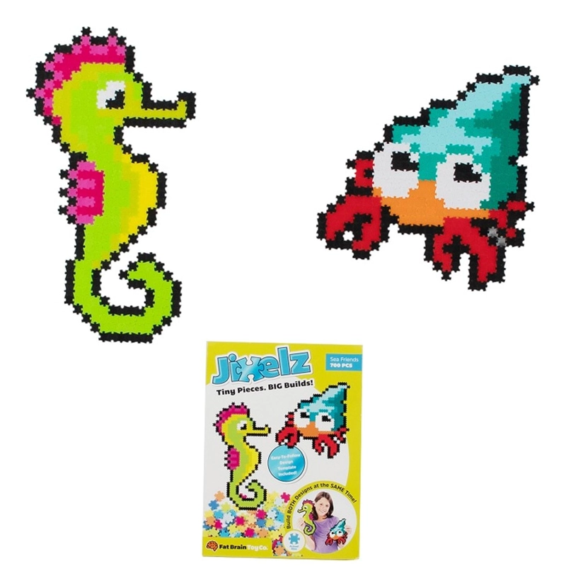 PUZZLE FATBRAIN TOYS MULTICOLOR JIXELZ 700 PC SET AMIGOS DEL MAR - 2