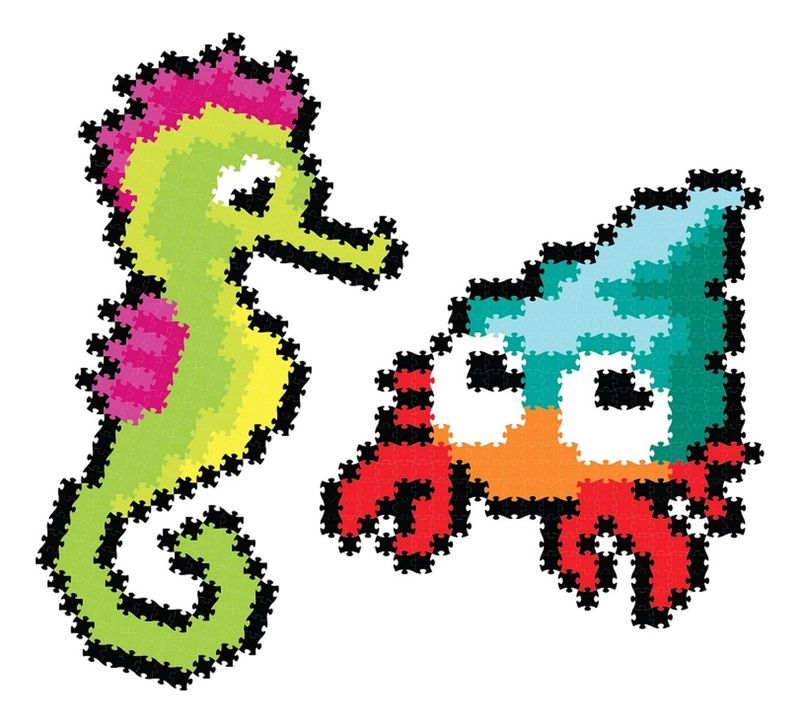 PUZZLE FATBRAIN TOYS MULTICOLOR JIXELZ 700 PC SET AMIGOS DEL MAR - 3