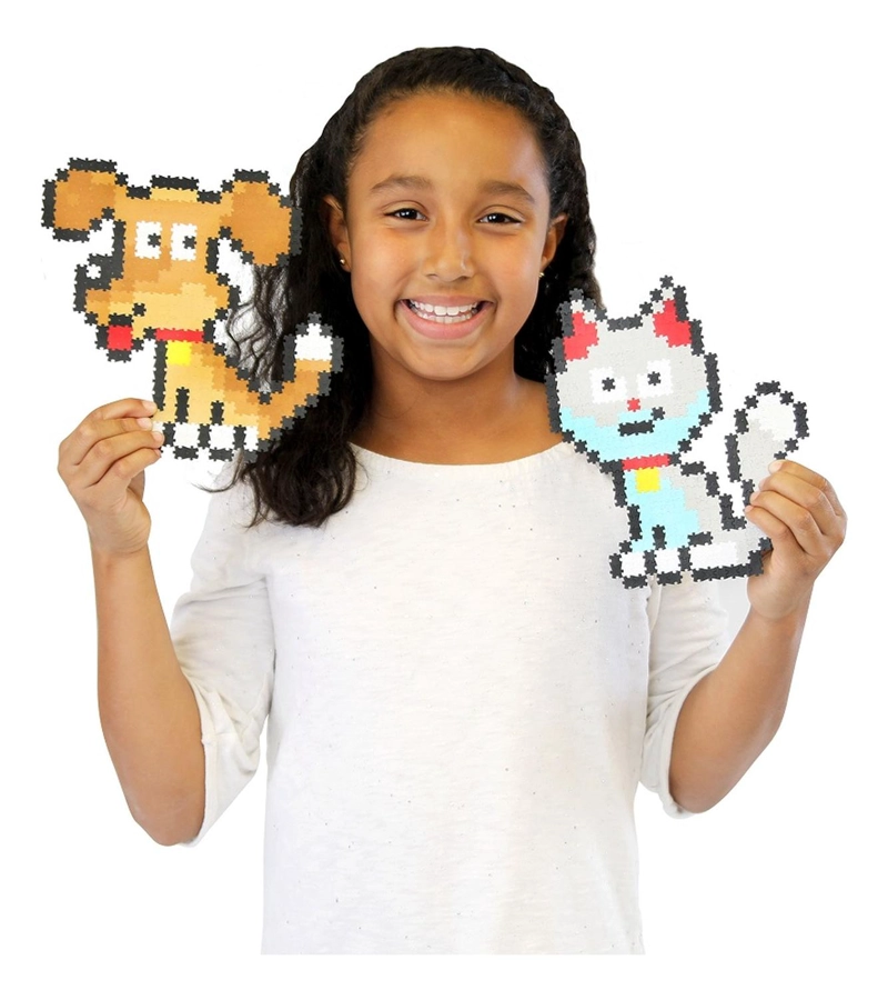 PUZZLE FATBRAIN TOYS MULTICOLOR JIXELZ DE PIXELES 700 PC SET MASCOTAS - 1