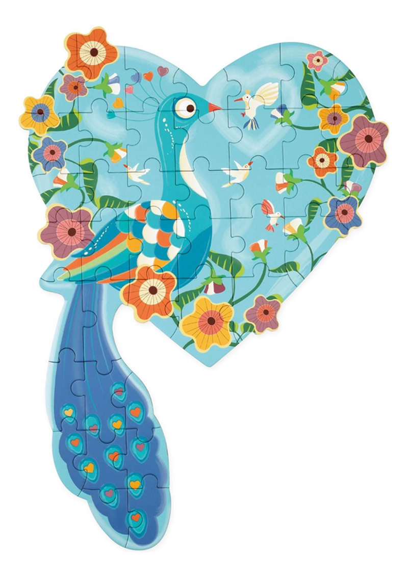 PUZZLE SCRATCH EUROPE MULTICOLOR 40PCS CON FORMA PAVO REAL - 1