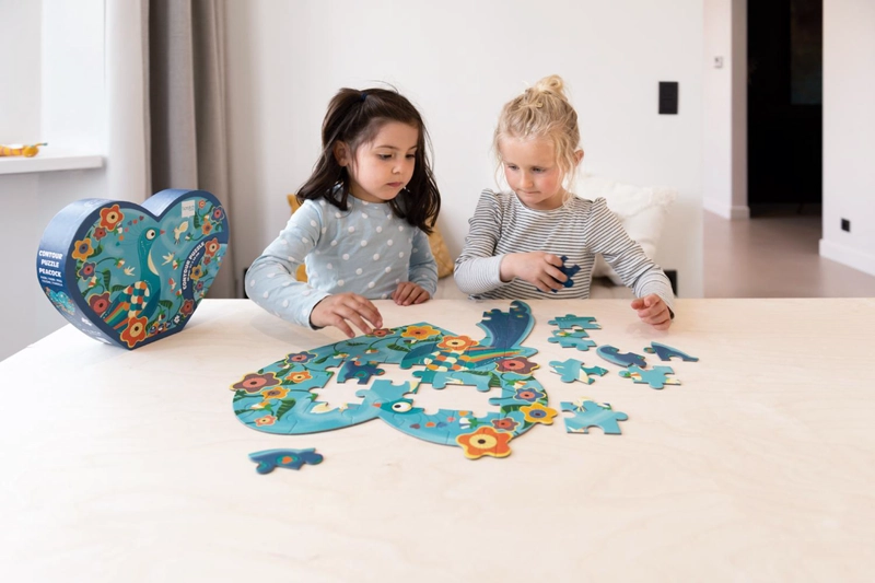PUZZLE SCRATCH EUROPE MULTICOLOR 40PCS CON FORMA PAVO REAL - 6