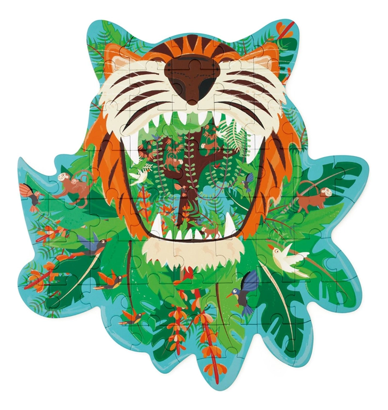 PUZZLE SCRATCH EUROPE MULTICOLOR 59PCS CON FORMA TIGRE - 1