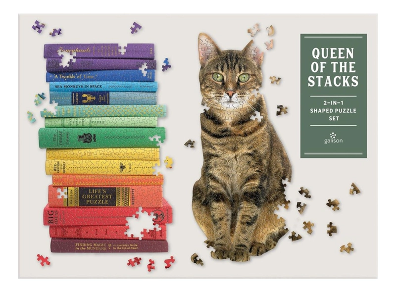 2 PUZZLES MUDPUPPY CON FORMA 650PCS QUEEN OF THE STACKS - 1