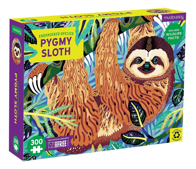 PUZZLE MUDPUPPY MULTICOLOR 300PCS PEREZOSO PIGMEO PELIGRO DE EXTINCIÓN - 3