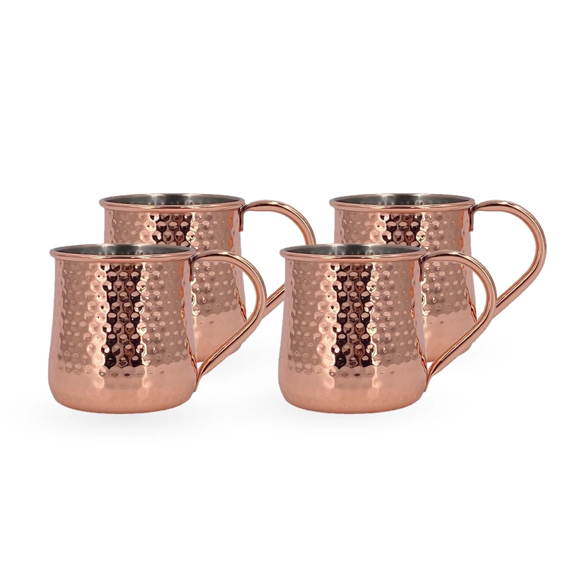 SET 4 VASOS MOSCOW MULE MOJITO MUG COBRE + BOMBILLAS SIMPLIT - 1