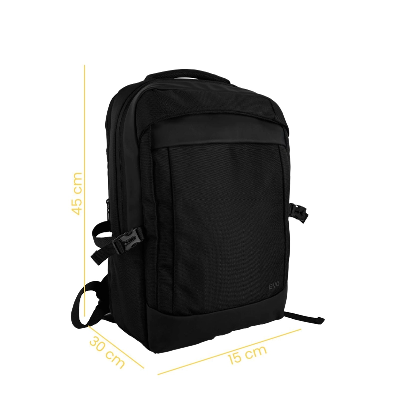 MOCHILA DE VIAJE NOTEBOOK WOLF NEGRO 15,6' LEVO - 6
