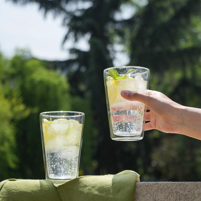 SET 4 VASOS VIDRIO DOBLE PARED 400 ML SIMPLIT - 3