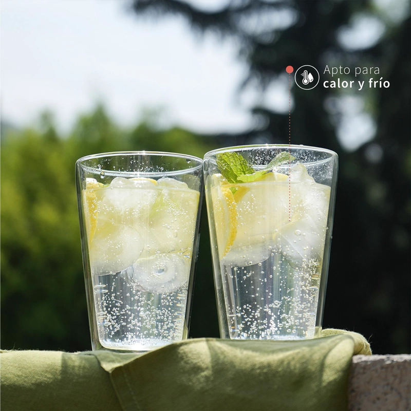 SET 4 VASOS VIDRIO DOBLE PARED 400 ML SIMPLIT - 6