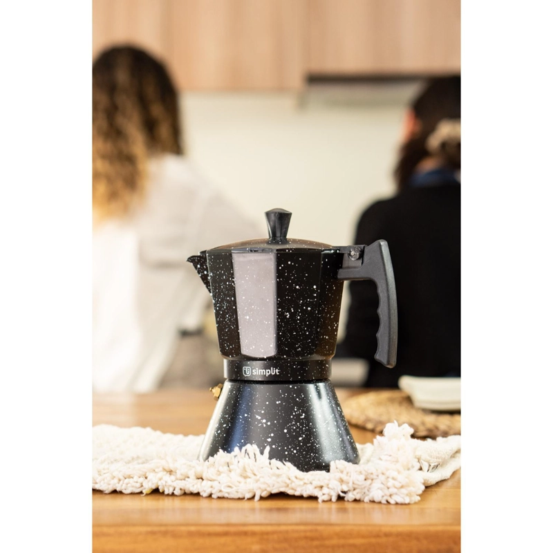 PACK CAFETERA ITALIANA SIMPLIT 12 TZ +ESPUMADOR 4 EN 1 NEGRO - 2
