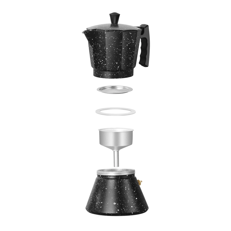 PACK CAFETERA ITALIANA SIMPLIT 12 TZ +ESPUMADOR 4 EN 1 NEGRO - 7
