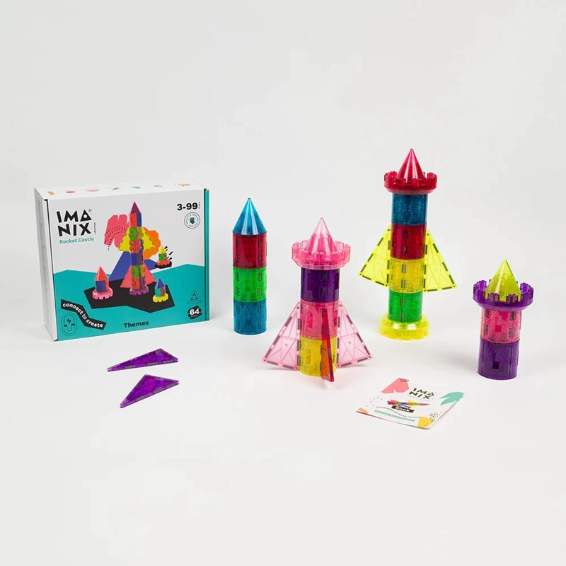 JUGUETE IMANIX MULTICOLOR ROCKET CASTLE 64 PIEZAS MÁGNETICAS - 1