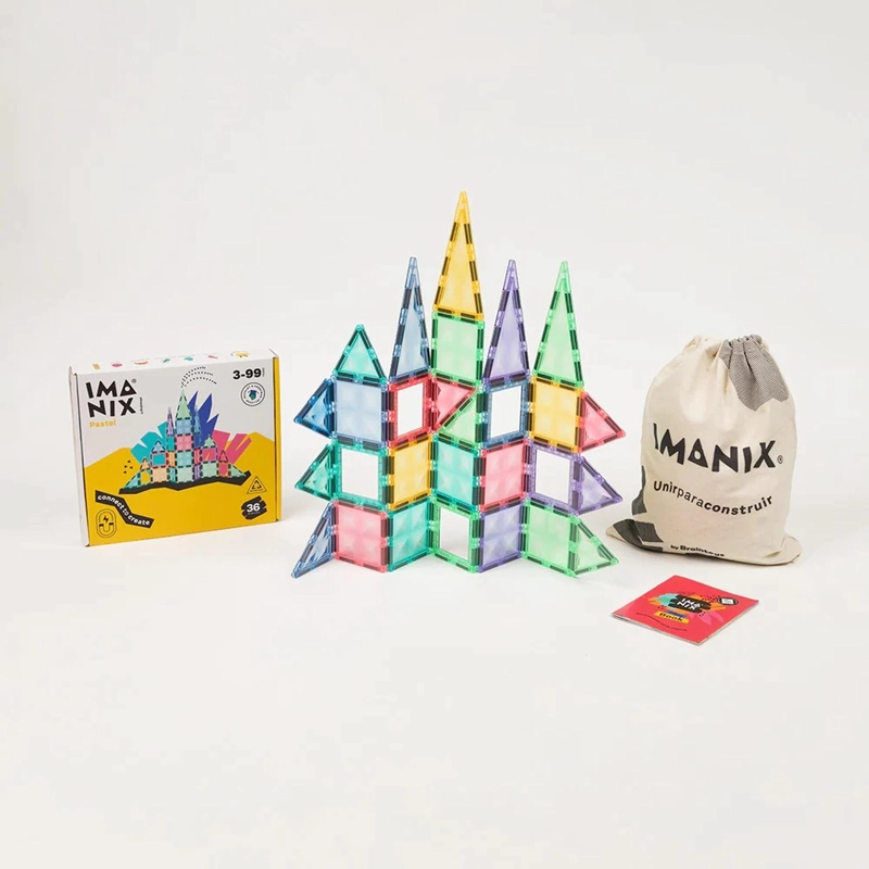 JUEGO DE CONSTRUCCIÓN IMANIX MULTICOLOR PASTEL 36 PIEZAS - 2