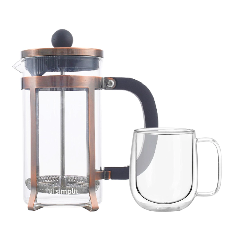 PACK CAFETERA FRANCESA 600 ML + TAZA MUG 300 ML SIMPLIT - 1