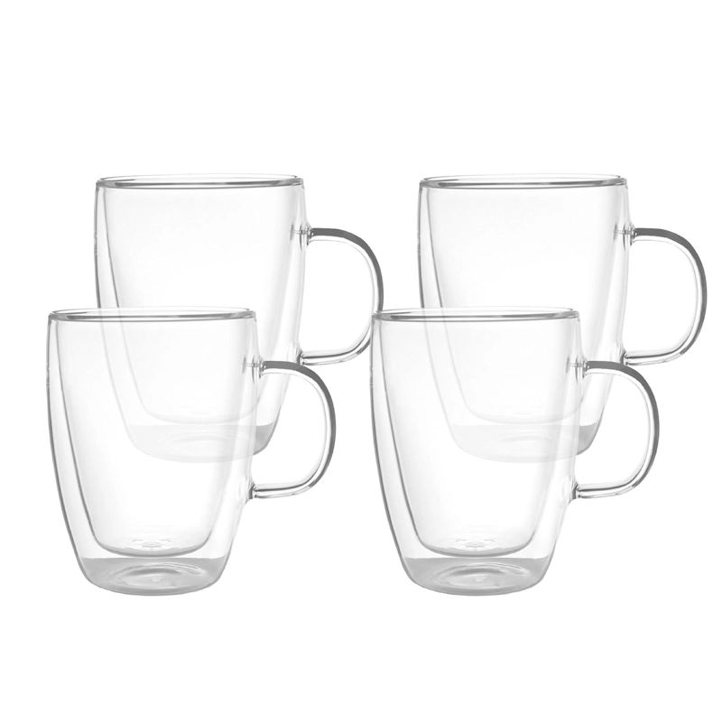 SET 4 TAZAS DE VIDRIO DOBLE PARED 350 ML SIMPLIT - 1