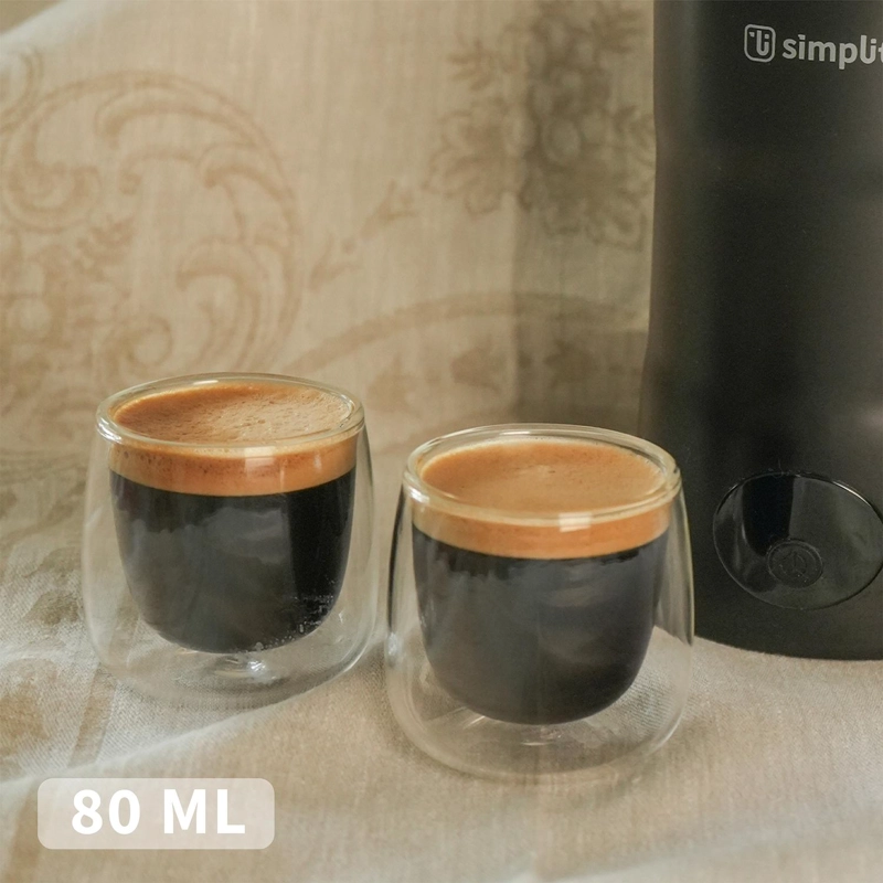 SET 4 TAZAS VIDRIO DOBLE PARED ESPRESSO 80 ML SIMPLIT - 4