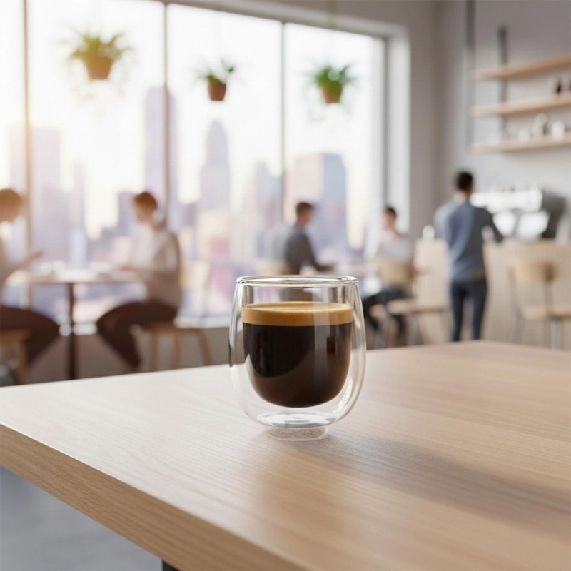 SET 4 TAZAS VIDRIO DOBLE PARED ESPRESSO 80 ML SIMPLIT - 5