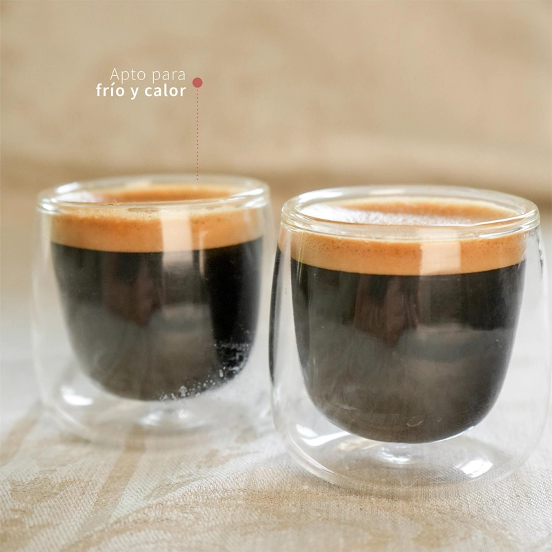 SET 4 TAZAS VIDRIO DOBLE PARED ESPRESSO 80 ML SIMPLIT - 6