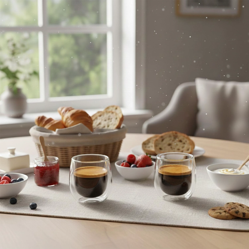 SET 4 TAZAS VIDRIO DOBLE PARED ESPRESSO 80 ML SIMPLIT - 7