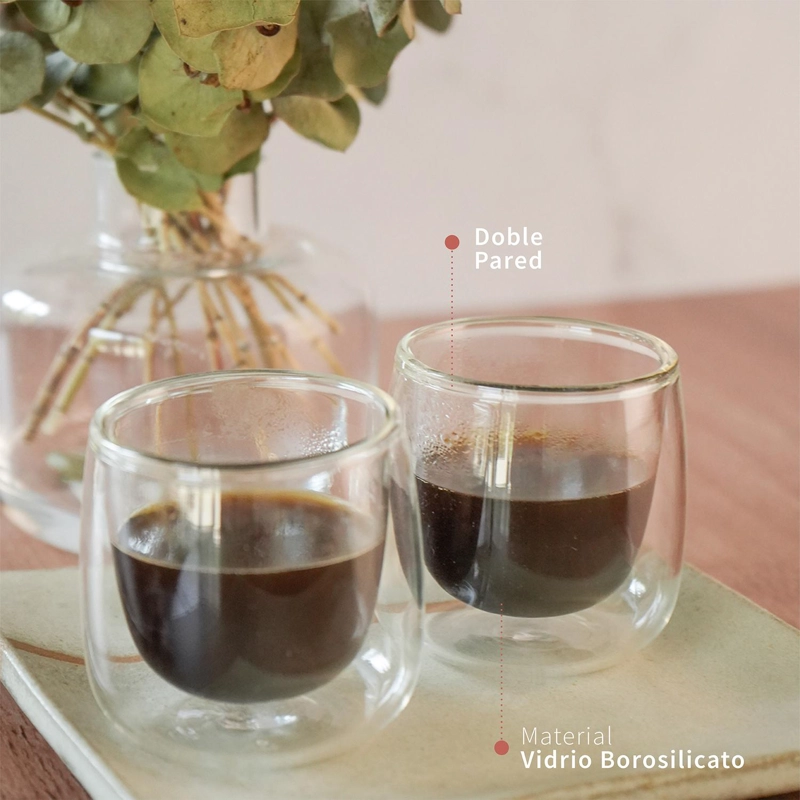 SET 4 TAZAS VIDRIO DOBLE PARED ESPRESSO 80 ML SIMPLIT - 8