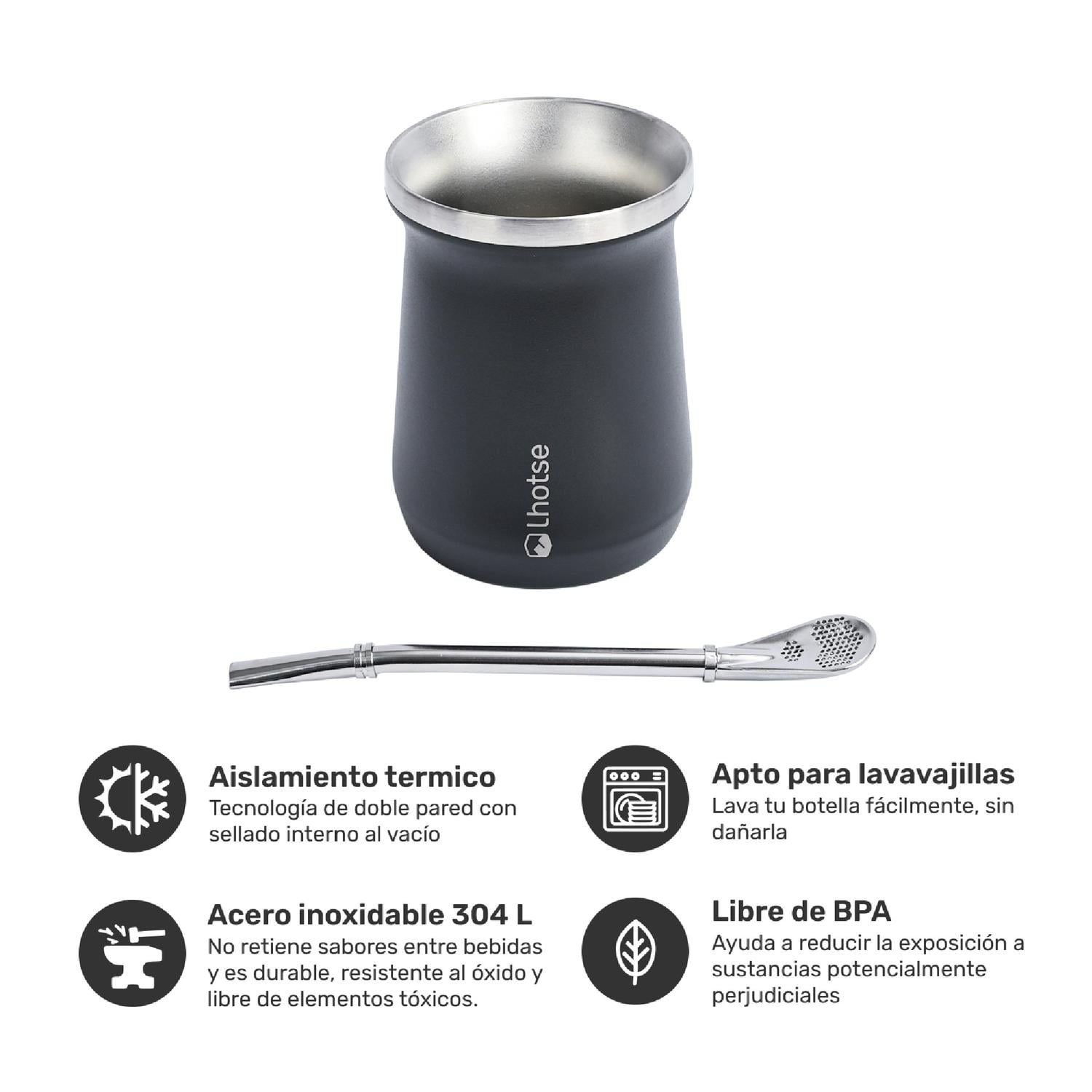 TERMO LIQUIDO CLASSIC 1.3 LTS + MATE BOMBILLA BLACK LHOTSE - 3