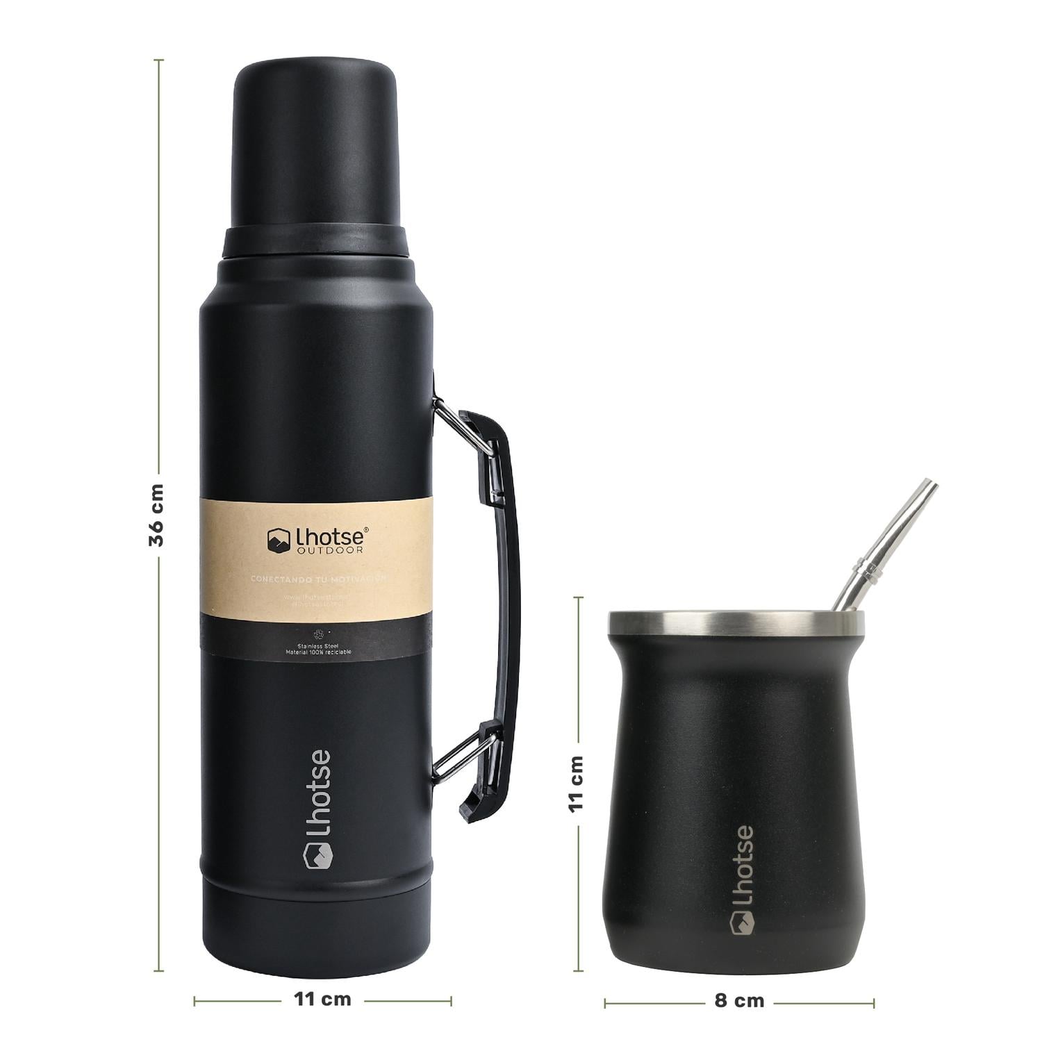 TERMO LIQUIDO CLASSIC 1.3 LTS + MATE BOMBILLA BLACK LHOTSE - 5