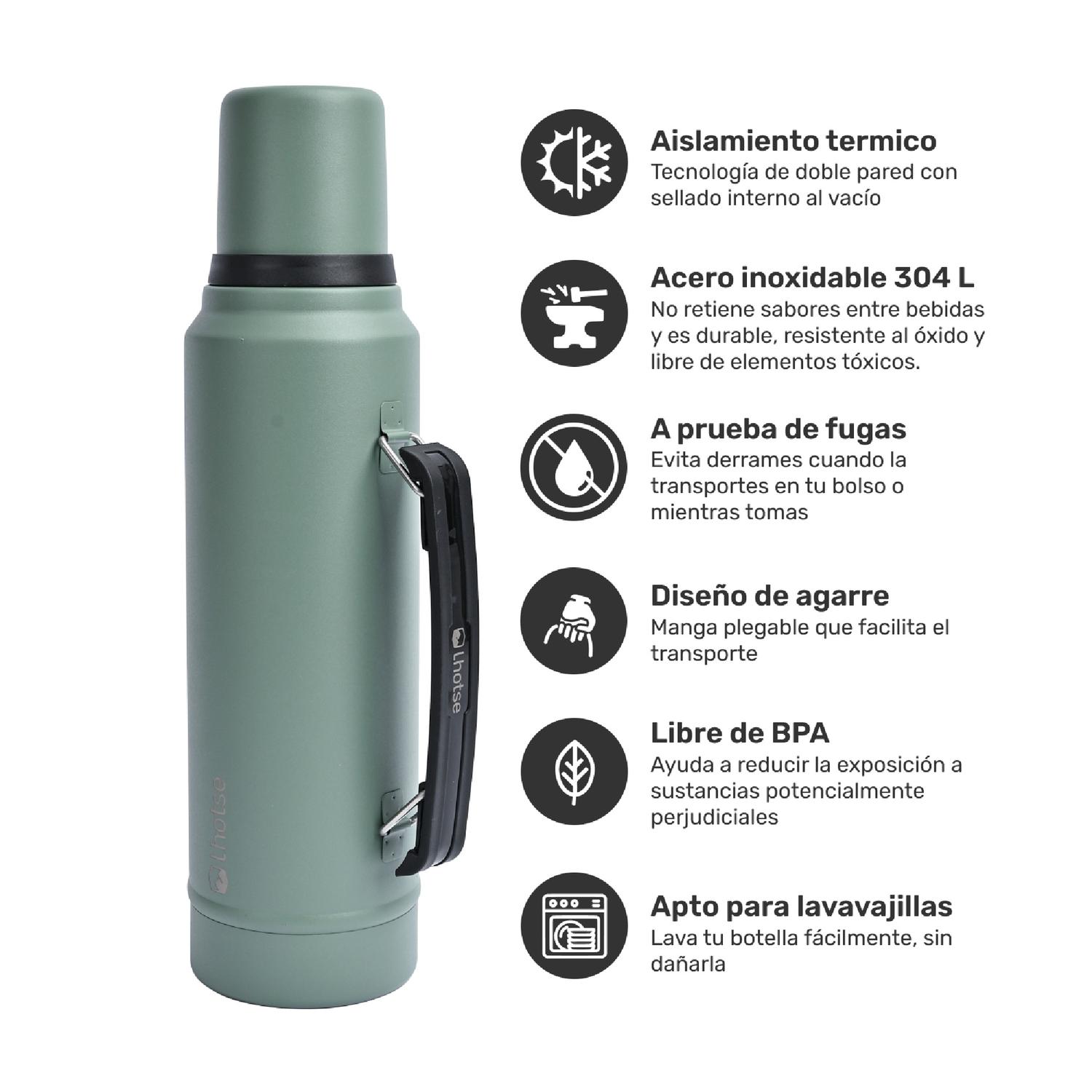 TERMO LIQUIDO CLASSIC 1.3 LTS + MATE BOMBILLA GREEN LHOTSE - 4