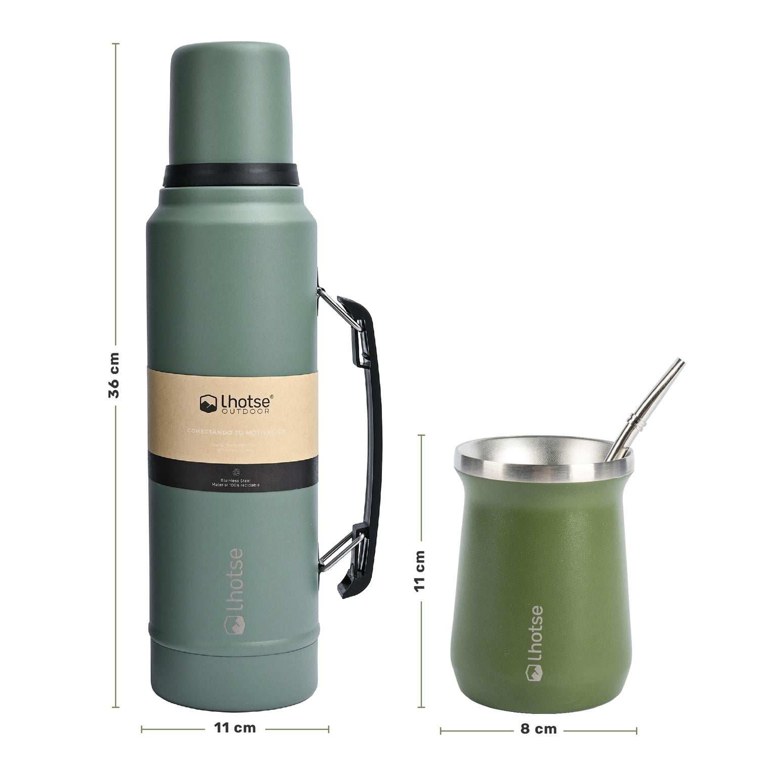 TERMO LIQUIDO CLASSIC 1.3 LTS + MATE BOMBILLA GREEN LHOTSE - 5
