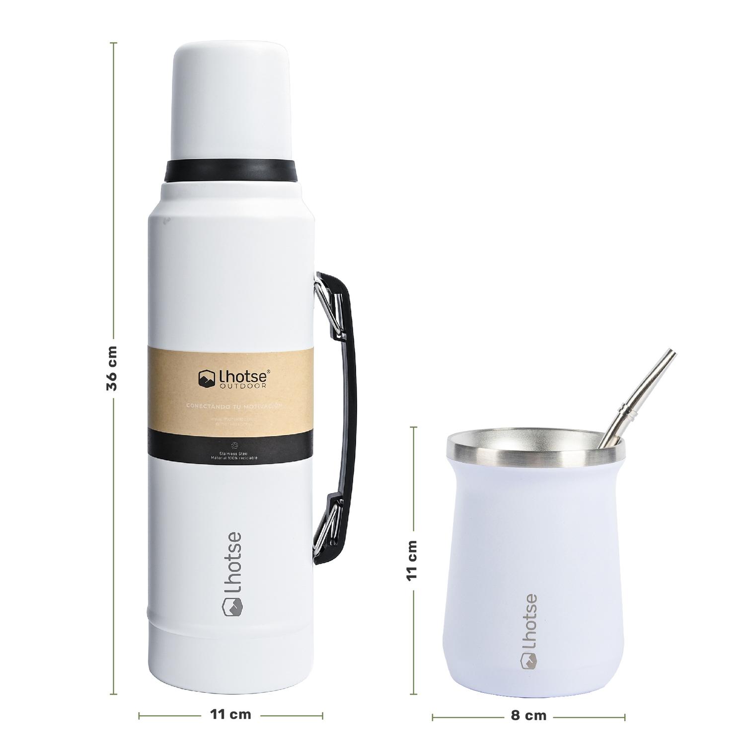 TERMO LIQUIDO CLASSIC 1.3 LTS + MATE BOMBILLA WHITE LHOTSE - 5